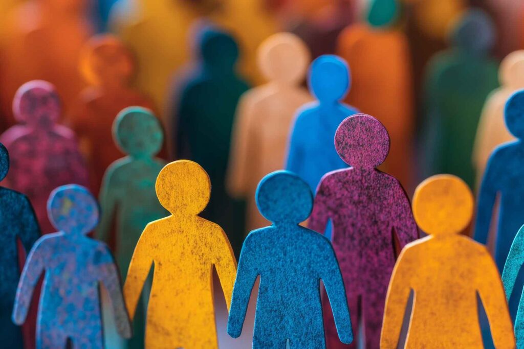 Multicolored person-shaped figures