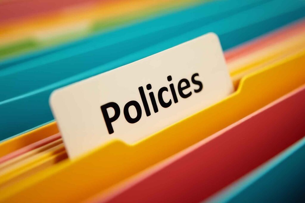 A file divider reading "policies"